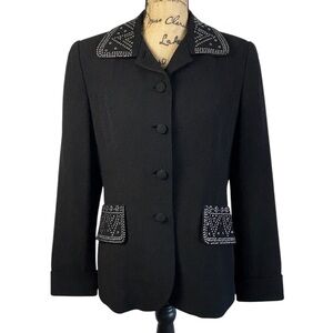 Vintage Zelda Black Embellished Blazer, Size 8